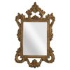 Wrexo Decorative Floral Details Wall Mirror In Antique Natural