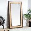 Vlore Long Floor Cheval Mirror With Black Wooden Frame