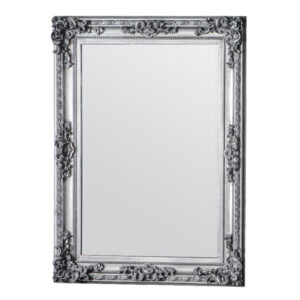 Avalon Rectangular Wooden Wall Mirror In Silver