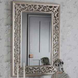 Laura Ashley Rococo Rectangle Mirror With Ornate Frame Detailing In Champagne Finish