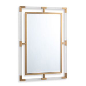 Marisa Rectangular Wall Mirror In Gold Wooden Frame