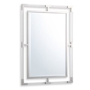 Marisa Rectangular Wall Mirror In Silver Wooden Frame