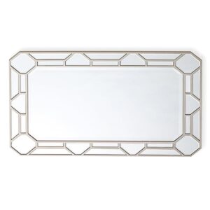 Rose Rectangular Wall Mirror In Silver Mirrored Frame