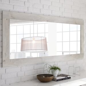 Nitro Bedroom Wall Mirror In White Pine Wooden Frame