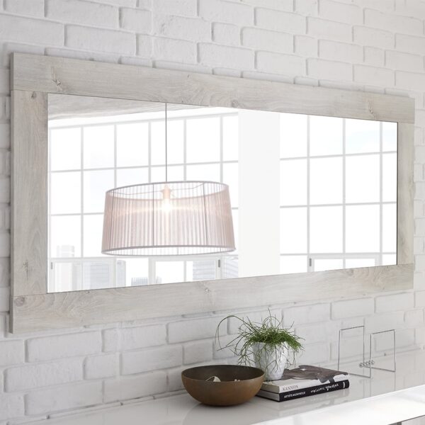 Nitro Bedroom Wall Mirror In White Pine Wooden Frame