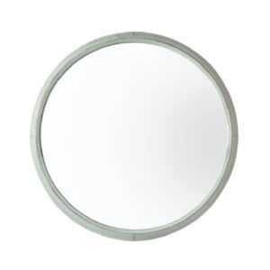 Stonington Outdoor Round Mirror In Mint Frame