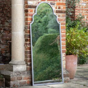 Tillman Outdoor Curved Arc Mirror In Vintage Grey