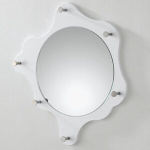 Berwyn Wall Mirror With Coat Hanger In White And Chrome