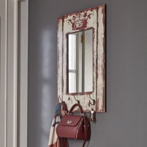 Coachella Wall Mirror With Coat Hanger In Motif And Vintage