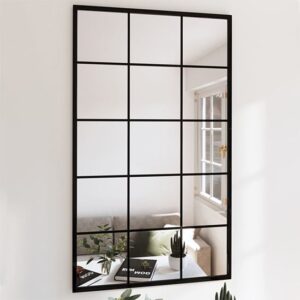 Briana Rectangular Large Wall Mirror With Black Metal Frame