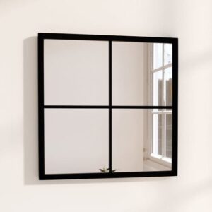Briana Square Wall Mirror With Black Metal Frame