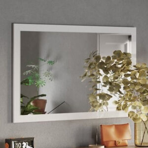 Flint Bedroom Wall Mirror In White High Gloss Frame