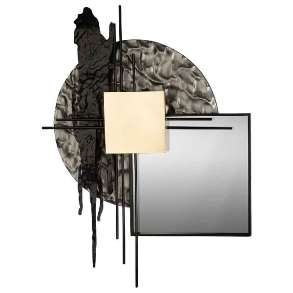 Galaxy Art Frame Metal Wall Art With Mirror In Black And Gold